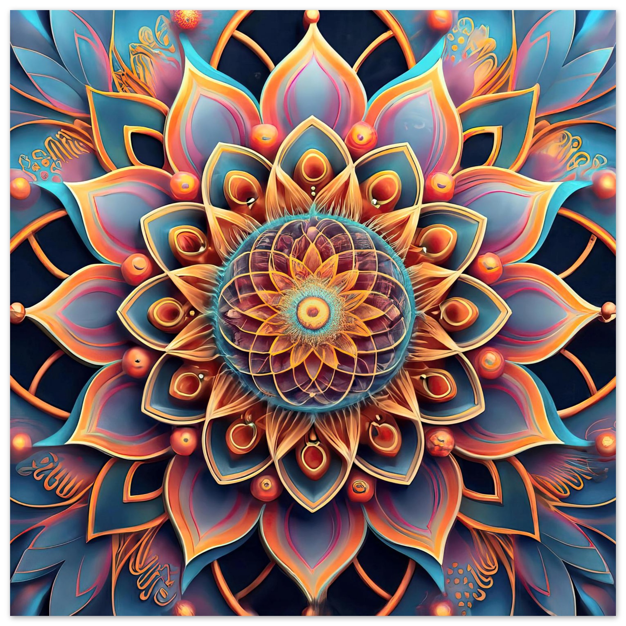 Rainbow Mandala — Poster Square