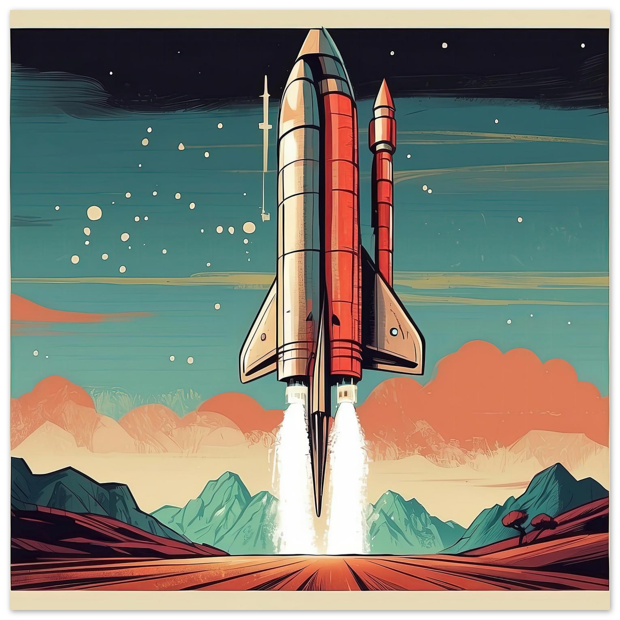 Red Rocket Rising — Poster Square