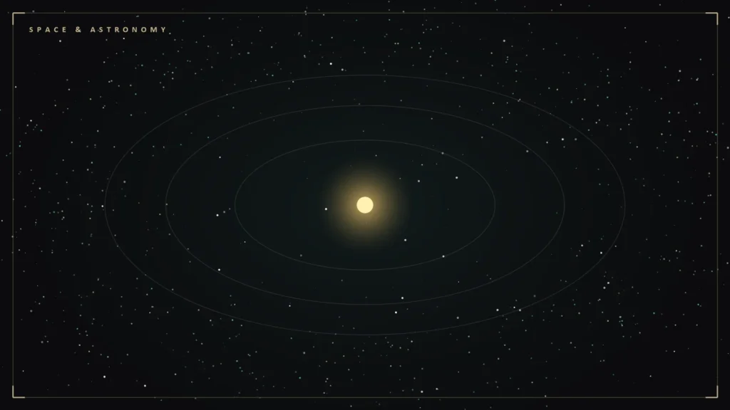 Illustration of thousands of asteroids orbiting the Sun. Illustration for: Rubin Observatory Found 11,000 New Asteroids Before Its Survey Even Began