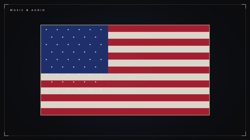 Stylized American flag, symbol of the national anthem. Illustration for: The Star-Spangled Banner Began as a London Drinking-Club Tune